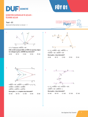 TYT-AYT GEOMETRİ DUF - FÖY-1 - 2023