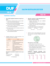 TYT - AYT BİYOLOJİ - DUF - FÖY 5