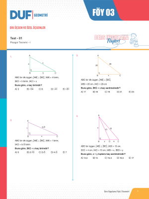 TYT-AYT GEOMETRİ DUF - FÖY-3 - 2023