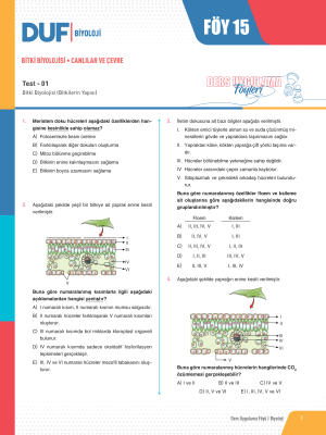 2025 - TYT-AYT BİYOLOJİ DUF-15