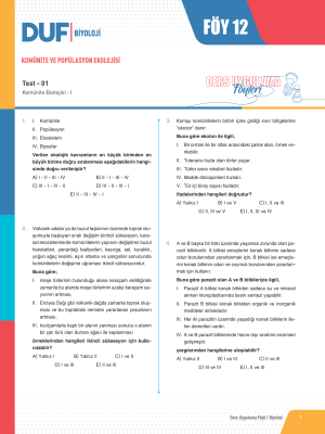 2025 - TYT-AYT BİYOLOJİ DUF-12