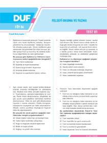 10.Sınıf FELSEFE - DUF - FÖY 6