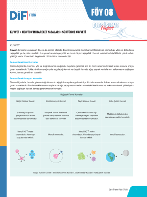 2025 - TYT FİZİK DİF - FÖY-8