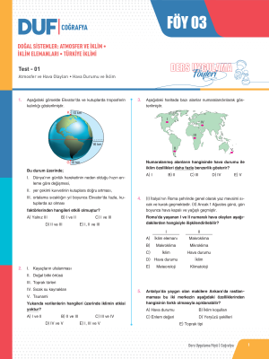 2024 - TYT COĞRAFYA DUF - FÖY-3