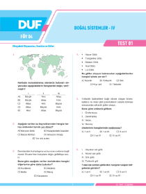 10. SINIF COĞRAFYA DUF - FÖY-4 - 2022