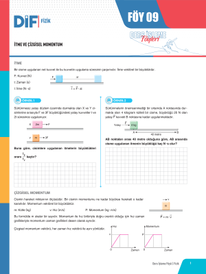 AYT FİZİK DİF - FÖY-9 - 2023