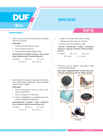 9.Sınıf Kimya - DUF - FÖY 1