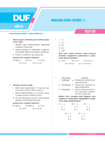 11.Sınıf Kimya - DUF - FÖY 1