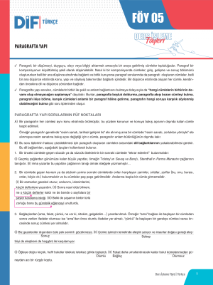 TYT TÜRKÇE DİF - FÖY-5 - 2023