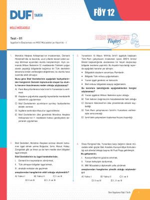 2025 - TYT TARİH DUF - FÖY-12