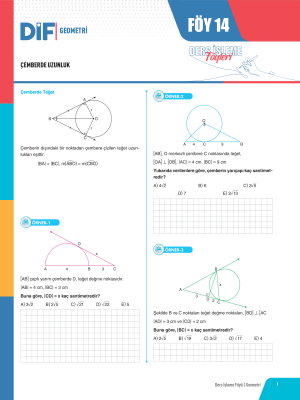 TYT-AYT GEOMETRİ DİF - FÖY-14 - 2023