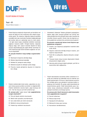 2025 - TYT FELSEFE DUF - FÖY-5