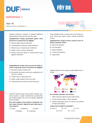 2025 - TYT COĞRAFYA DUF - FÖY-8