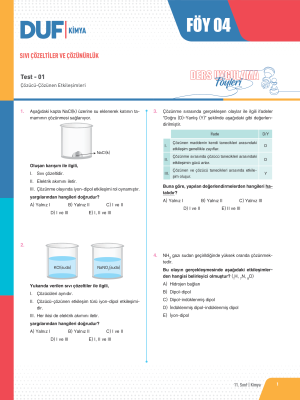 2024 - 11. SINIF KİMYA DUF - FÖY-4