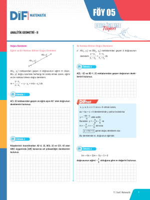 2025 - 11. SINIF MATEMATİK DİF - FÖY-5