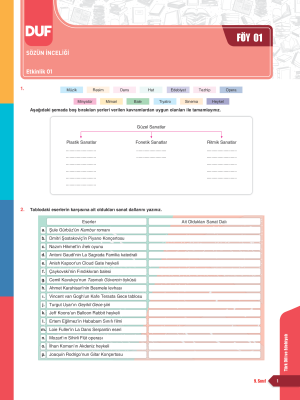 2025 - 9. SINIF TÜRK DİLİ VE EDEBİYATI DUF - FÖY-1
