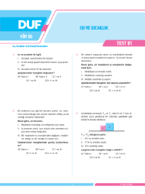 9. SINIF FİZİK DUF - FÖY-5 - 2022