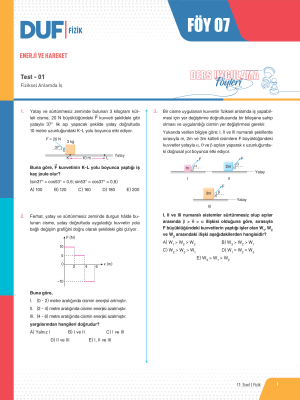 2024 - 11. SINIF FİZİK DUF - FÖY-7