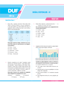 9.Sınıf Coğrafya - DUF - FÖY 4