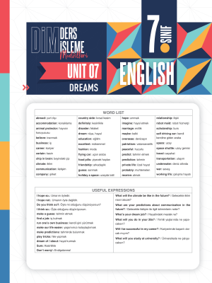2025 - 7. SINIF İNGİLİZCE DİM - MODÜL-7
