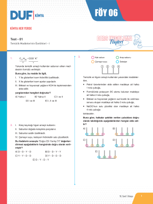 2024 - 10. SINIF KİMYA DUF - FÖY-6