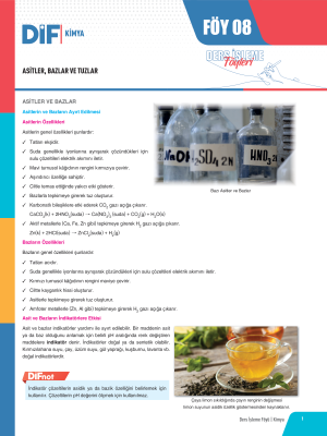 TYT KİMYA DİF - FÖY-8 - 2023