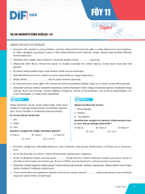 9. SINIF TARİH DİF - FÖY-11 - 2022