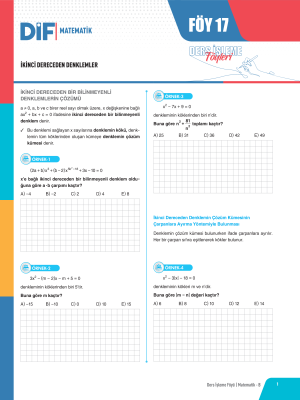 2025 - TYT MATEMATİK B DİF - FÖY-17