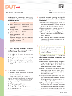 2025 - 8. SINIF TÜRKÇE DUT 