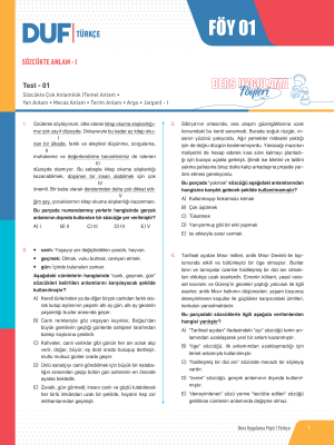 2025 - TYT TÜRKÇE DUF - FÖY-1