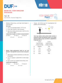 AYT FİZİK DUF - FÖY-18 - 2022