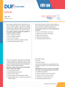 AYT FELSEFE GRUBU DUF - FÖY-9 - 2022