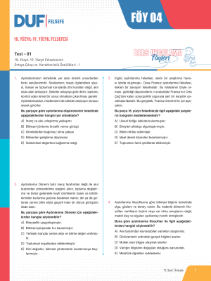 2025 - 11. SINIF FELSEFE DUF - FÖY-4