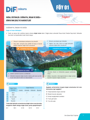 2025 - TYT COĞRAFYA DİF - FÖY-1