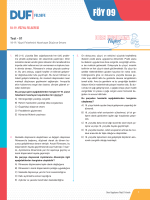 TYT FELSEFE DUF - FÖY-9 - 2023