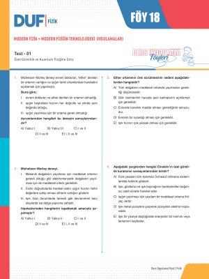 2025 - AYT FİZİK DUF-18