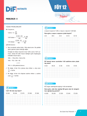 2024 - TYT MATEMATİK A DİF - FÖY-12