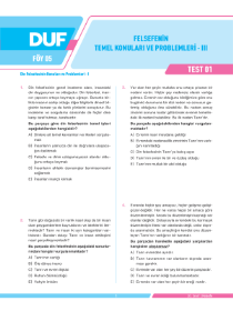 10.Sınıf FELSEFE - DUF - FÖY 5