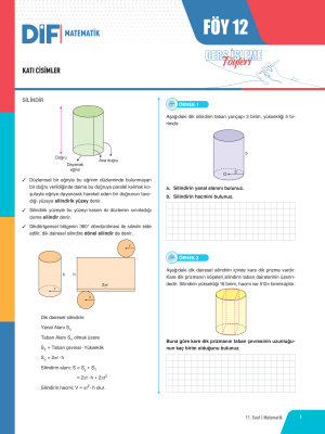 2025 - 11. SINIF MATEMATİK DİF - FÖY-12
