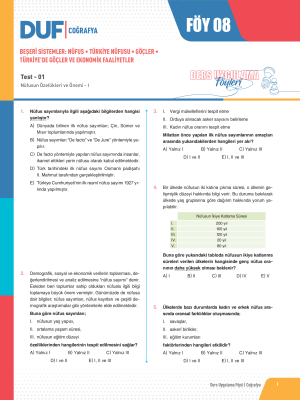 2024 - TYT COĞRAFYA DUF - FÖY-8
