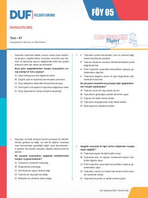 2025 - AYT FELSEFE GRUBU DUF - FÖY-5