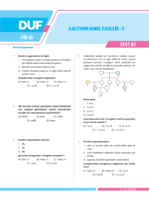 10. SINIF BİYOLOJİ DUF - FÖY-5 - 2022