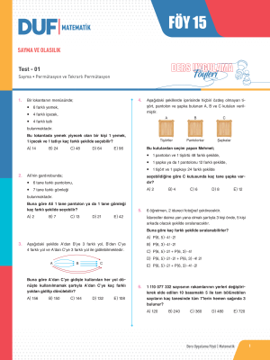 2025 - TYT MATEMATİK DUF - FÖY-15