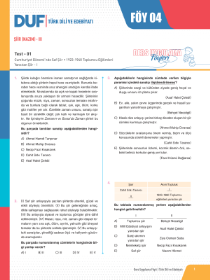 AYT TÜRK DİLİ VE EDEBİYATI DUF - FÖY-4 - 2022