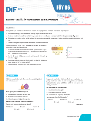2025 - TYT FİZİK DİF - FÖY-6