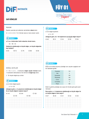 2024 - TYT MATEMATİK-B DİF - FÖY-1