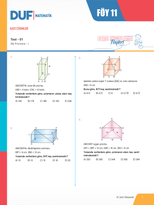 2024 - 10. SINIF MATEMATİK DUF - FÖY-11