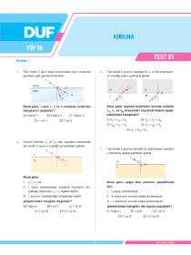 10. SINIF FİZİK DUF - FÖY-10 - 2022