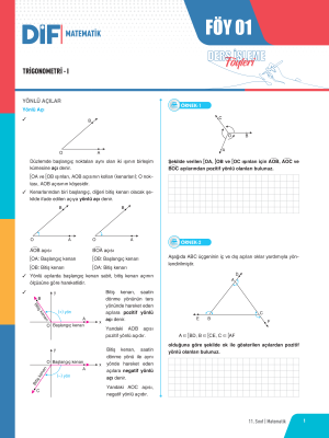 2025 - 11. SINIF MATEMATİK DİF - FÖY-1