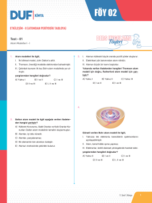 2024 - 9. SINIF KİMYA DUF - FÖY-2